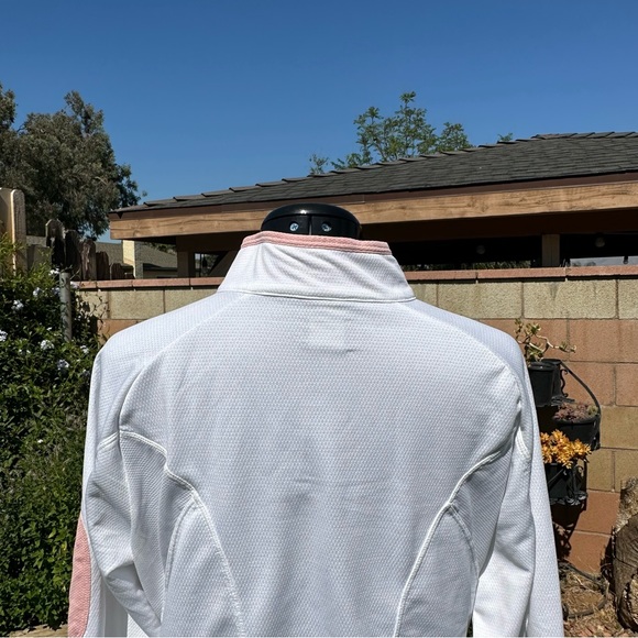 Nike Size XL Pink and White Zip Up Workout Long Sleeve - Picture 7 of 7